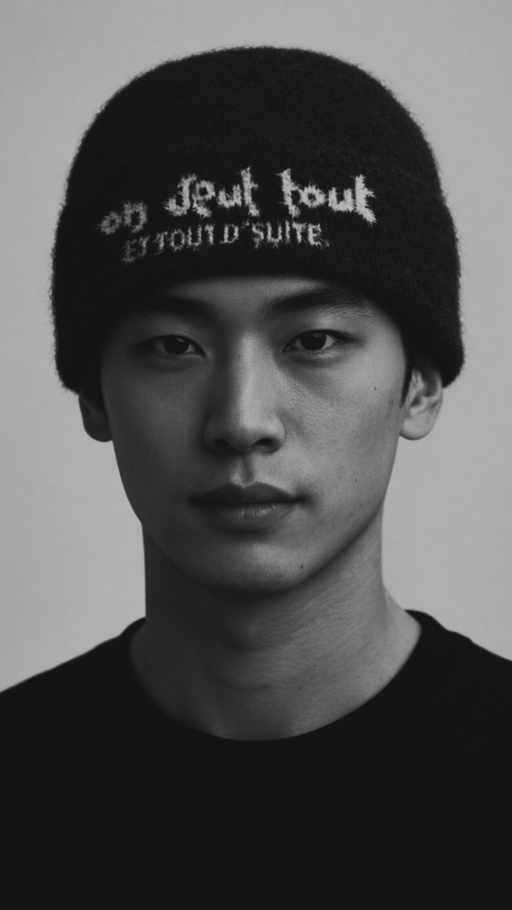 Bonnet en mohair BLACK
